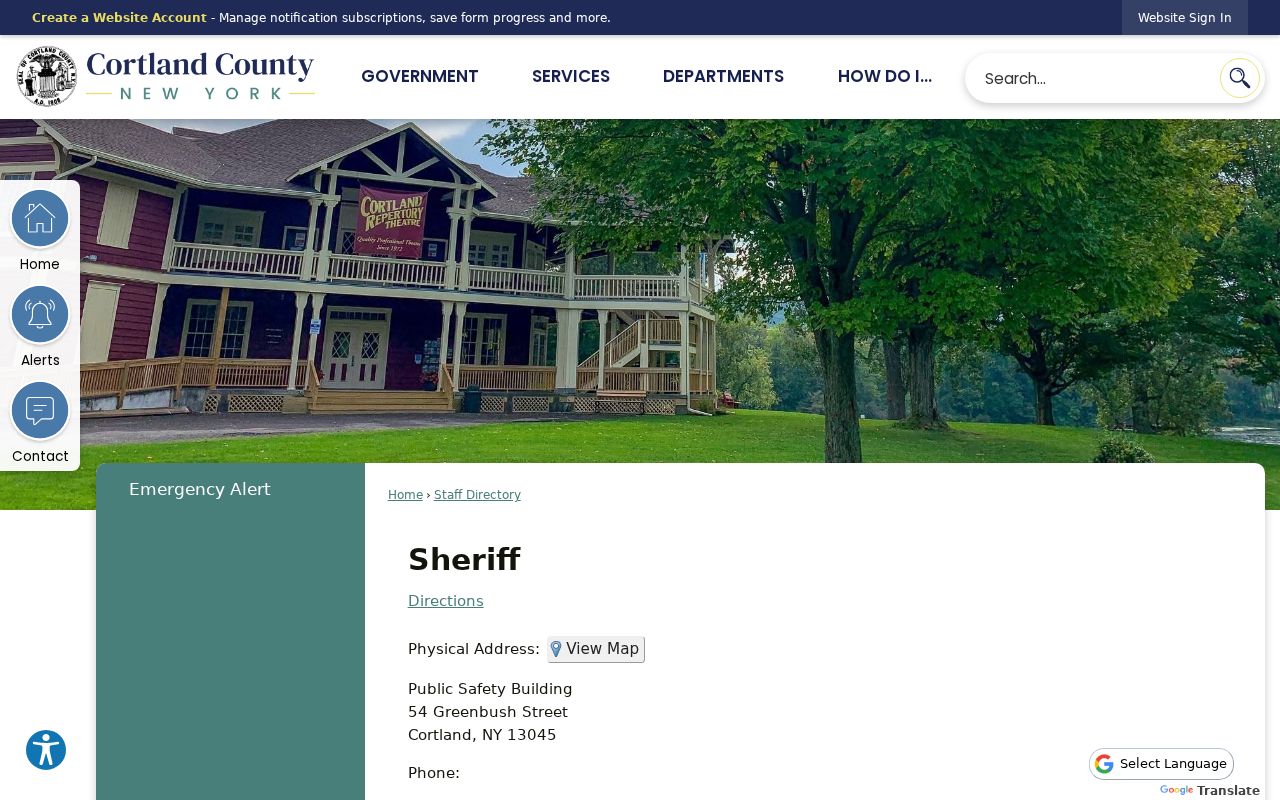 Cortland County arrest records Sheriff directory