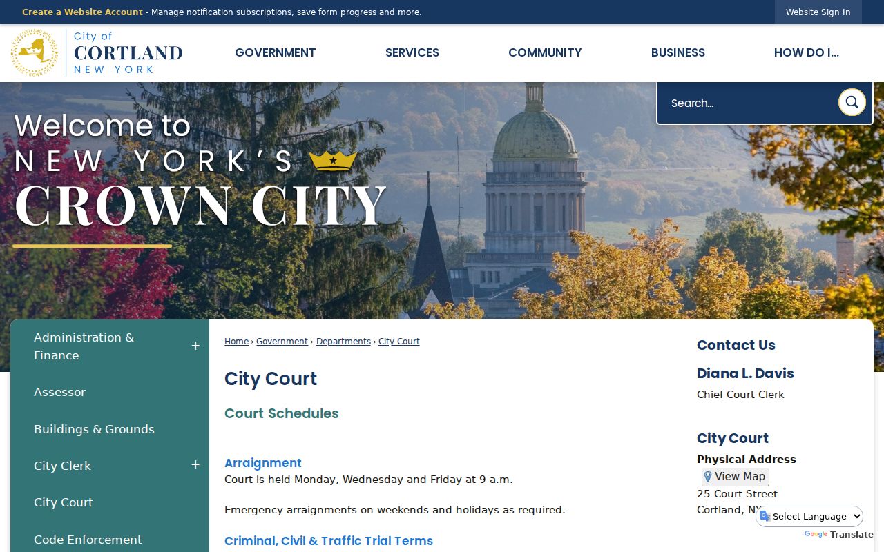 Cortland City Court criminal record information